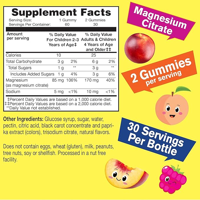 Iron + Vitamin C Kids + Magnesium Citrate Kids, Gummies Bundle - Great Tasting, Vitamin Supplement, Gluten Free, GMO Free, Chewable Gummy