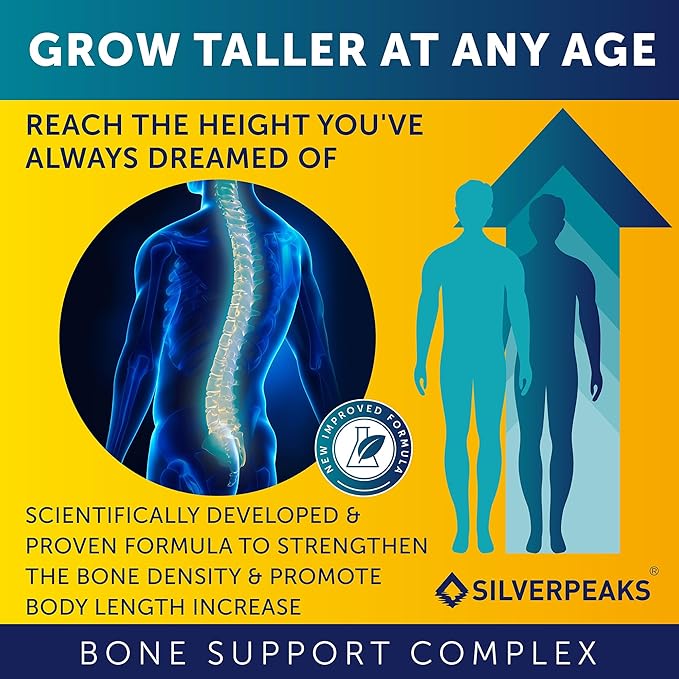 Growth Capsules to Grow Taller - Height Growth Maximizer with Calcium for Bone Strength - Made in USA - Natural Get Taller Supplement - Free of Growth Hormone - Pack of 2