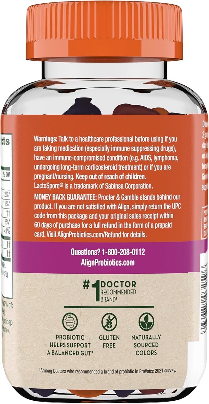 Align DualBiotic, Prebiotic + Probiotic for Women and Men, Help Nourish and Add Good Bacteria for Digestive Support, Natural Fruit Flavors, 90 Gummies