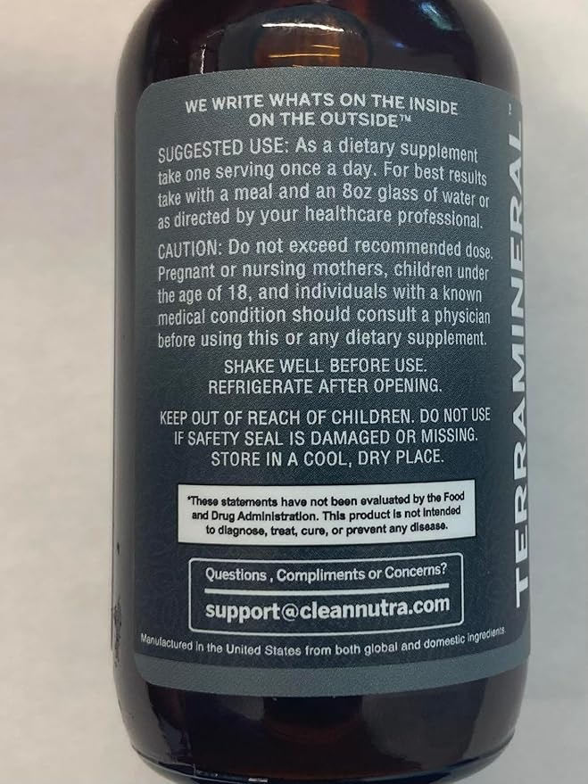 Clean Nutraceuticals Shilajit Liquid Drops with Sea Moss, Ashwagandha, Zinc, Magnesium, Liquid Vitamins for Women and Men - Terra Mineral