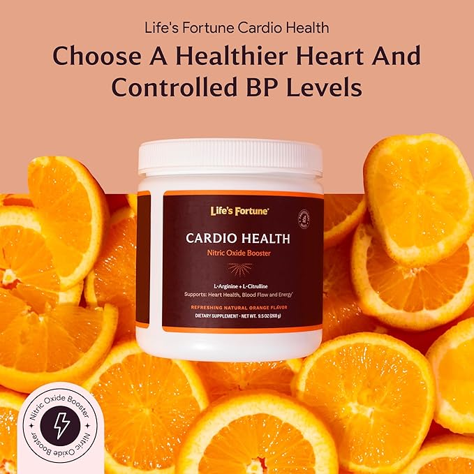 Life's Fortune 5000mg L- Arginine Supplement Powder & 1000mg L-Citrulline, High Potency Nitric Oxide Health Booster, Endurance, Workout Performance, Natural Orange Flavor (20 Servings)