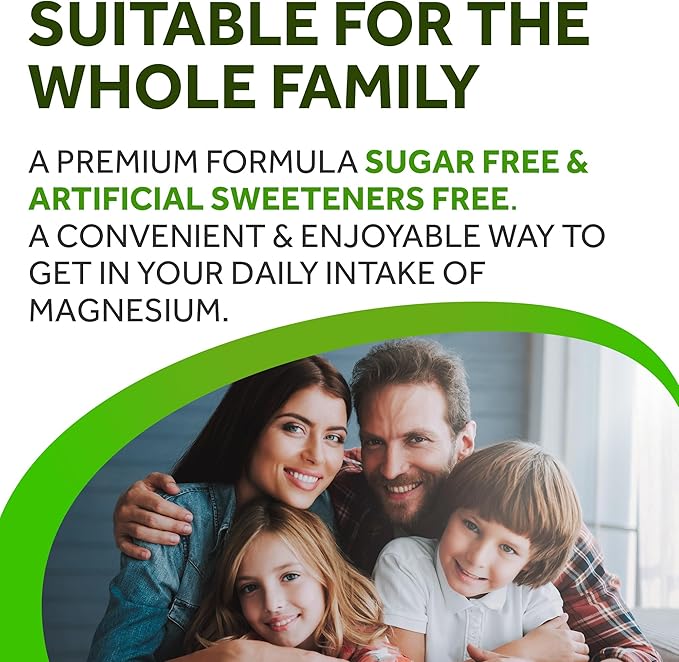 Magnesium Citrate Gummies - Sugar-Free, Vegan and Non-GMO for Better Sleep and Relaxation - No Sugar Alcohol - Magnesium Supplement for Adults, Teens and Kids - Green Apple - 240 Chews