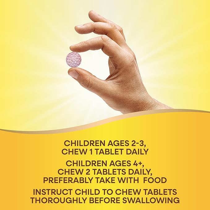 Nature's Way Alive! Children's Daily Chewable Multivitamin, Supports Bone, Eye, and Immune Health*, Orange & Berry Fruit Flavored, Gluten Free, 120 Chewable Tablets (Packaging May Vary)