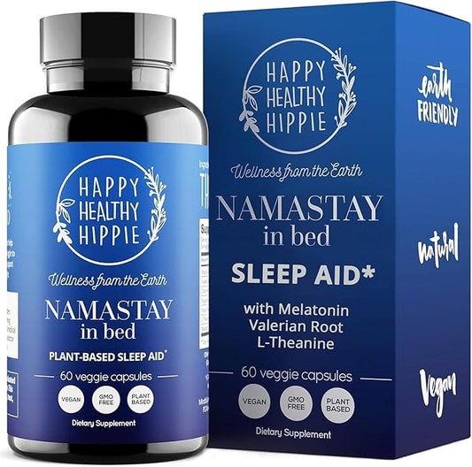 Natural Sleep Aid for Adults w/Low Dose Melatonin 0.5mg – Valerian Root + Magnesium Glycinate + L-Theanine Supplement, Chamomile | No Morning Grogginess| Non-Habit Forming | Plant-Based Pills, 60 Ct