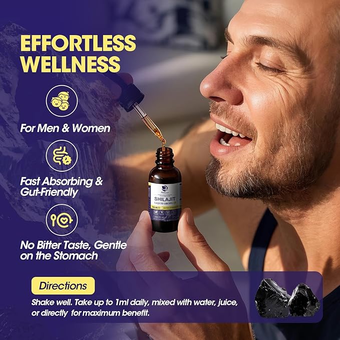 2 Pack Himalayan Shilajit Resin Drops for Men & Women, 16-in-1 Liquid Vitamin, Trace Minerals, Ginseng, Turmeric, Ashwagandha, Immune Support, Energy Boost & Joint Health, Pure Shilajit Supplement