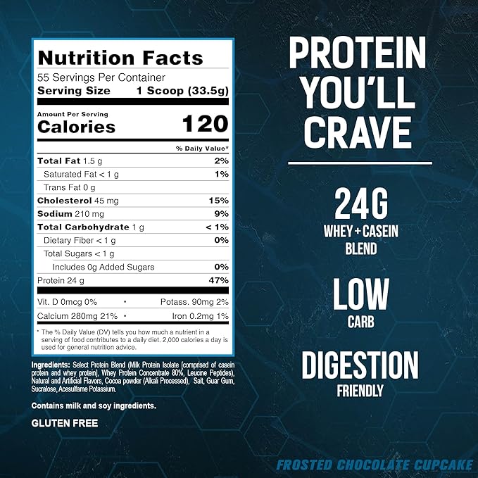 PEScience Select Low Carb Protein Powder, Chocolate Cupcake, 55 Serving, Whey and Casein Blend, Keto Friendly, Gluten Free, Best Tasting, Clean Isolate for Women and Men