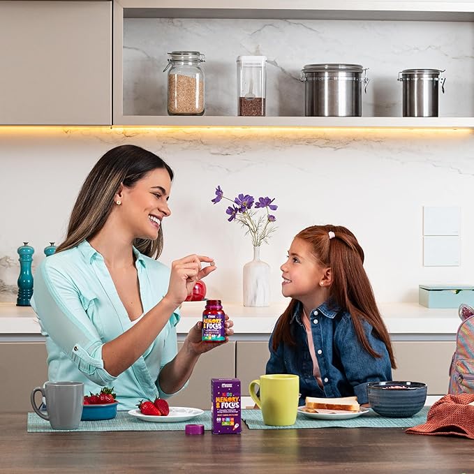 Chewable Chocolate Kids Multivitamin with Probiotic, Vitamin C, Ginkgo Nut, Colostrum, Moringa - Kids Vitamins Immune Support, Complete Gut-Brain Connection, Helps with Attention and Focus