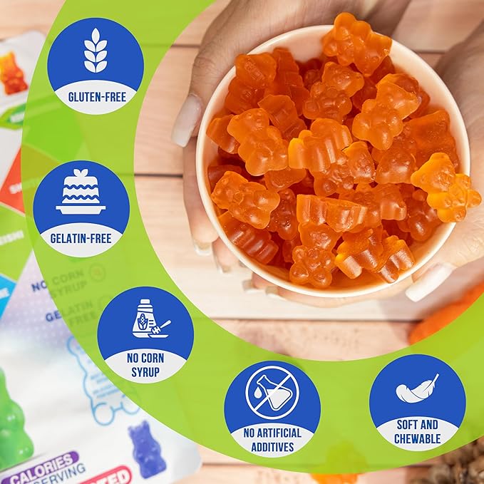 Ashwagandha and Lions Mane Mushroom Gummies for Adults - Organic - Reishi, Maitake, Chaga, Cordyceps, Shiitake, Turkey Tail - Immune Support, Memory, Focus and Energy -Vegan Mushroom Supplement Gummy