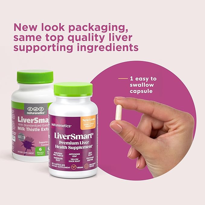 LiverSmart - Liver Cleanse & Repair Formula with European Milk Thistle, Silymarin, Artichoke, Dandelion, Yellow Dock Root, Beet Root - Supplement to Aid, Renew and Support Liver Health (3)