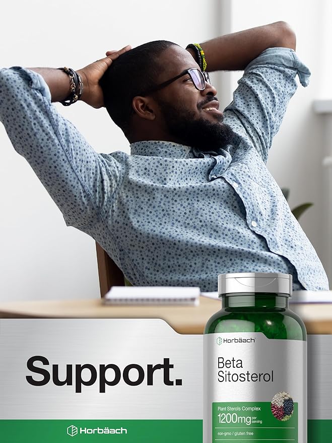 Horbäach Beta Sitosterol 1200mg | 240 Softgel Capsules | Mega Strength | Plant Sterols Complex | Non-GMO, Gluten Free Supplement
