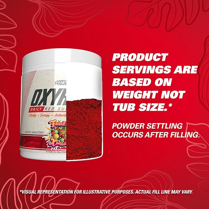 EHP Labs OxyReds Superfood Beets Powder - Nitric Oxide Supplement, Organic Beet Root Powder, Immune Support Supplement & Prebiotics for Digestive Health, Beet Powder - Fruit Xplosion, 30 Servings
