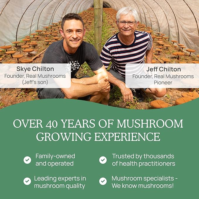 Real Mushrooms 5 Defenders Powder - Organic Mushroom Extract w/Chaga, Shiitake, Maitake, Turkey Tail, Reishi Supplement for Brain, Focus, Immune Support Vegan, Non-GMO, 100 Servings