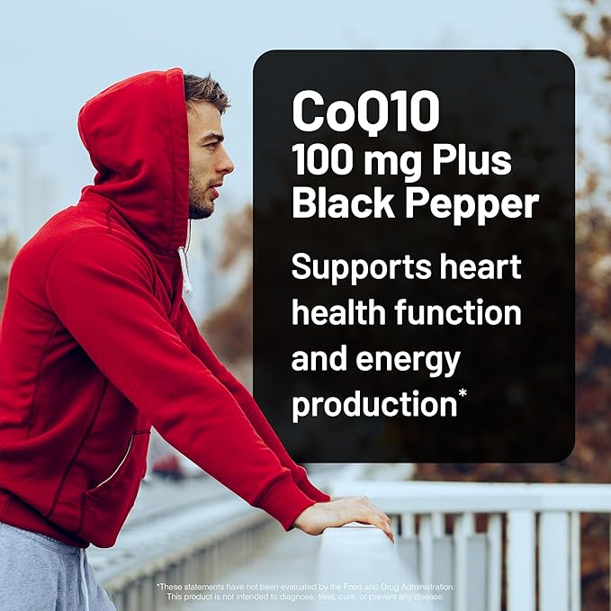 NatureWise CoQ10 100mg Softgels, High Absorption Coenzyme 10 with BioPerine Black Pepper - Antioxidant for Heart Health + Cellular Energy - Vegan, Non-GMO, Gluten-Free - 90 Count[3-Month Supply]