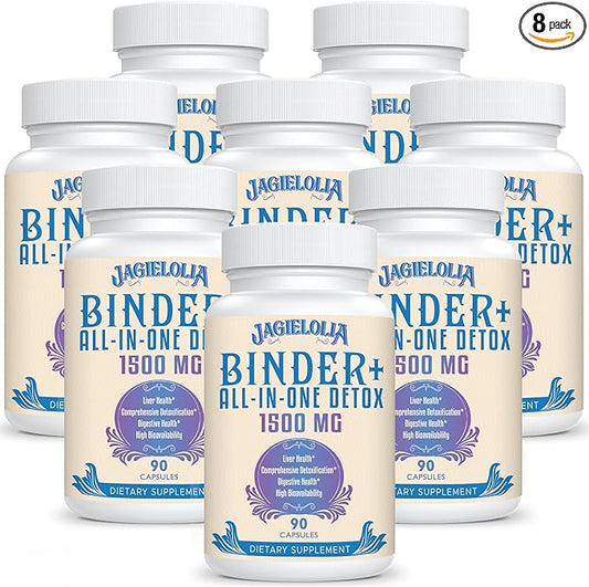 All-In-One Detox Binder Supplement 1500 MG - High Bioavailability, Liver Gut Detox Cleanse with Activated Charcoal, Zeolite & Bentonite Clay for Toxins, Liver, Digestive, 720 Vegan Capsules