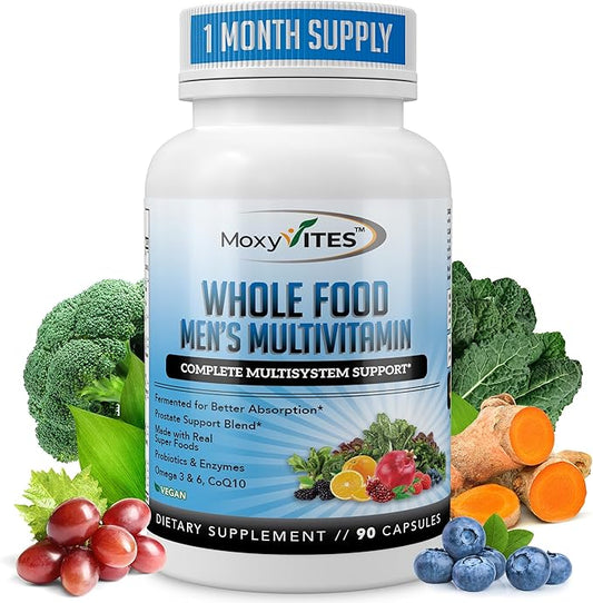 Methylated Mens Multivitamins - Daily Mens Vitamins with 44 Organic Whole Food - Multivitamin for Men with Iron & Fermented Nutrients - Vegan Daily Vitamin for Men with B-Complex, Probiotics, Omegas