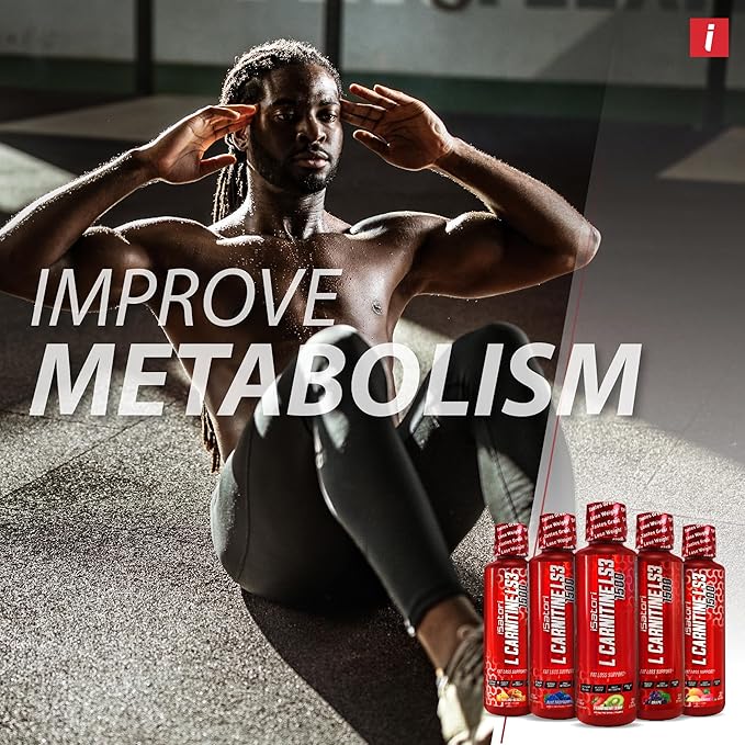 iSatori L-Carnitine LS3 Concentrated Liquid Metabolic Enhancer and Energy Booster - Health and Fitness - Keto Friendly - Stimulant Free - Strawberry Kiwi 1500mg (32 Servings)