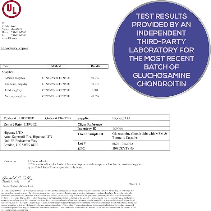 Glucosamine Chondroitin MSM with Turmeric - High Strength Joint Support Supplement for Adults Men & Women - 90 Capsules - 1500mg Glucosamine Sulfate per Serving