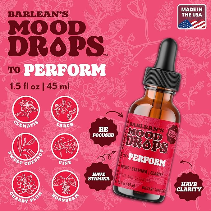 Barlean's Mood Booster Supplement, Perform L Theanine and Shilajit Liquid Drop Supplements for Men and Women, Adaptogen Herbs Drops, 1.5 oz