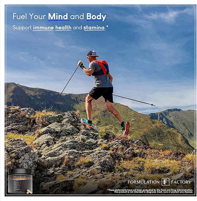 Shroom Vroom 10-in-1 Mushroom Supplement, Lion’s Mane, Reishi, Cordyceps, Chaga, Turkey Tail, Tremella, Shiitake, Maitake, Cognition, Immune, Energy, Vitality, Focus, Brain