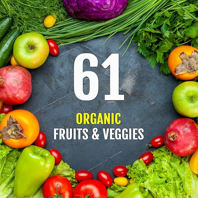 UpNourish Organic Fruits and Veggies Supplement - Support Diet Balance, Body Cleanse & Energy - 480 Fruits and Super Greens Capsules from Nature - Fruit and Vegetable Supplements for Adults & Kids