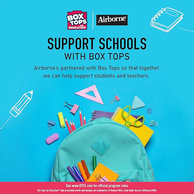 Airborne KIDS Elderberry + Zinc & Vitamin C Gummies, Kids Immune Support with Powerful Antioxidants Vit D & E - 50 gummies, Elderberry Flavor