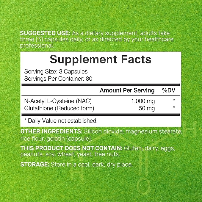 2 Pack NAC Supplement (N-Acetyl Cysteine) 1,000mg Serving with Reduced Glutathione, 480 Capsules