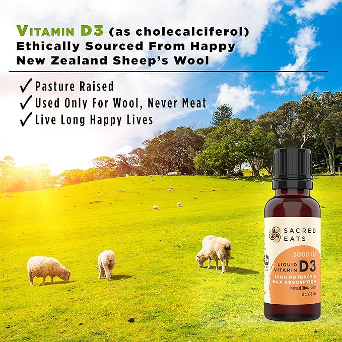 Organic Liquid Vitamin D Drops for Kids & Adults, Sugar Free. Easy to Use 1,000 IU/Drop in Coconut MCT Oil. Lasts Months, Best for High Doses. Max Absorption VIT D3 Supplement. Great Taste (Citrus)